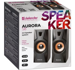 Głośniki Defender Aurora S8 2.0 kompaktowy zestaw komputerowy z basem