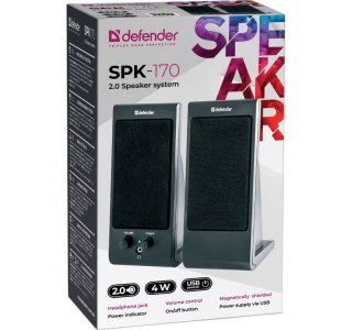 Głośniki Defender SPK-170 2.0 kompaktowe z USB i regulacją głośności