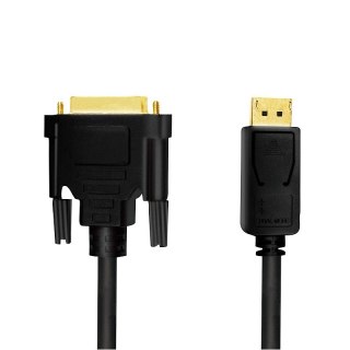 Kabel DisplayPort 1.2 do DVI 5m czarny wideo z pozłacanymi złączami