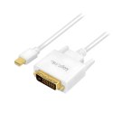 Kabel Mini DisplayPort do DVI 3m biały komputerowy wideo