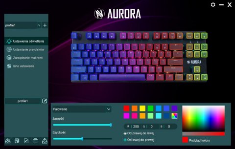 Klawiatura IBOX Aurora K2-R Gaming mechaniczna RGB z podświetleniem