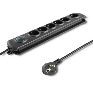 Listwa antyprzepięciowa Qoltec 6 gniazd 5m z włącznikiem Quick Switch czarna
