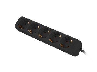 Listwa przedłużacz Lanberg 3m 5x230V czarna zabezpieczona
