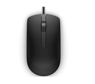 Mysz optyczna Dell MS116 USB przewodowa czarna 1000 DPI komfortowa
