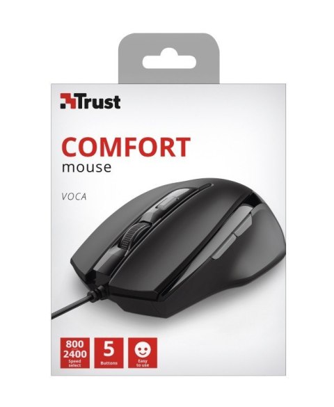 Mysz przewodowa Trust VOCA 2400 DPI ergonomiczna do biura