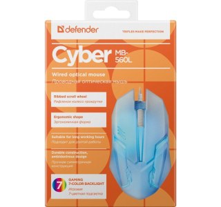 Mysz przewodowa Defender CYBER MB-560L z podświetleniem 1200dpi
