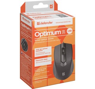 Mysz Defender OPTIMUM MB-270 przewodowa optyczna czarna do biura