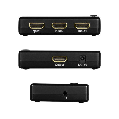 Przełącznik Switch LogiLink 3x1 HDMI 1080p z pilotem