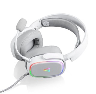 Słuchawki MODECOM MC-899 PROMETHEUS białe gamingowe z mikrofonem LED