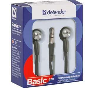 Słuchawki Defender BASIC 620 douszne przewodowe 3 5 mm stereo czarne