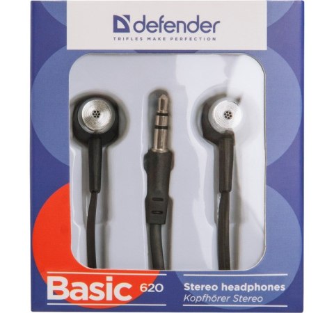 Słuchawki Defender BASIC 620 douszne przewodowe 3 5 mm stereo czarne
