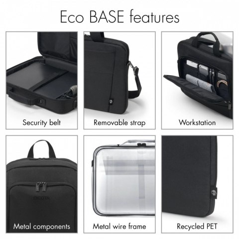 Torba DICOTA Eco Slim Case BASE 15-15.6 cala czarna ekologiczna