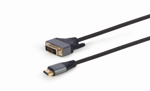 Kabel HDMI do DVI 1.8m pozłacane końcówki nylonowy oplot