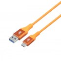 Kabel USB 3.0 USB C 2m PREMIUM 3A pomarańczowy szybkie ładowanie