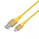 Kabel USB 3.0 USB C 2m PREMIUM szybkie ładowanie żółty TPE