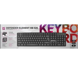 Klawiatura biurowa Defender Element HB-520 czarna trwała USB