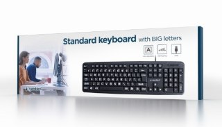 Klawiatura Gembird USB dla seniora cicha z dużymi literami