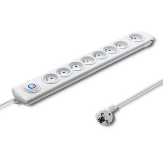 Listwa antyprzepięciowa Qoltec 8 gniazd 1.5m z włącznikiem Quick Switch