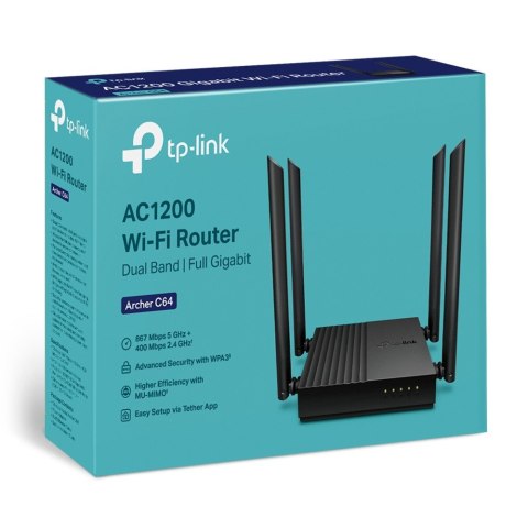 Router TP-LINK Archer C64 AC1200 bezprzewodowy MU-MIMO z 4 antenami