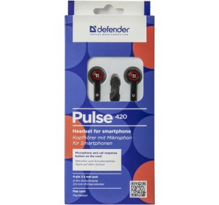 Słuchawki Defender PULSE 420 douszne z mikrofonem czarno-czerwone