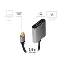 Adapter mDP do HDMI 4K 60Hz aluminiowy 0.15m uniwersalny LogiLink