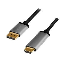 Kabel LogiLink DisplayPort do HDMI 4K 60Hz aluminiowy 2m
