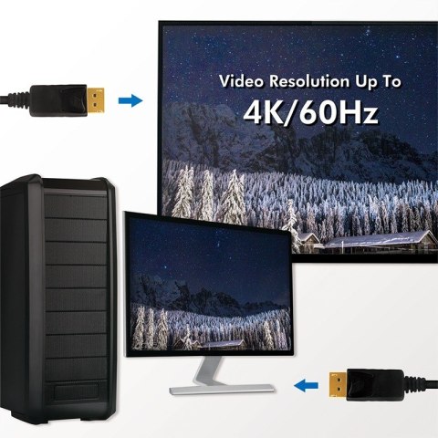 Kabel DisplayPort M/M 4K/60Hz 3m czarny LogiLink