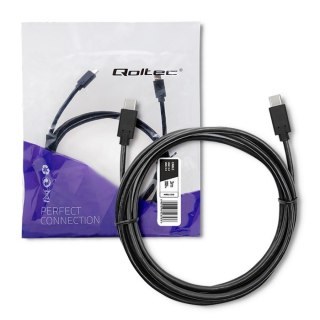 Kabel Qoltec USB 3.1 Typ C męski 3m czarny symetryczny do smartfona