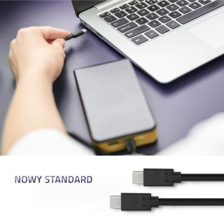 Kabel Qoltec USB 3.1 Typ C męski 3m czarny symetryczny do smartfona