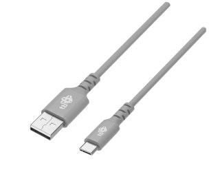 Kabel USB-USB C 2m szary silikonowy Quick Charge szybkie ładowanie