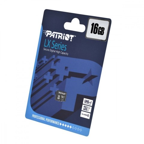 Karta pamięci MicroSDHC Patriot 16GB LX szybka klasa 10 U1