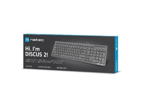 Klawiatura Natec Discus 2 slim czarna multimedialna USB