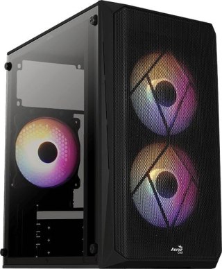 Obudowa AeroCool CS-107 Czarna ARGB Mini Tower z panelem akrylowym