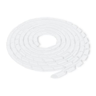 Organizator do kabli Qoltec 14mm 10m biały transparentny elastyczny