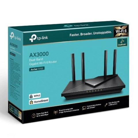 Router TP-LINK Archer AX55 AX3000 dwupasmowy WiFi 6 z USB