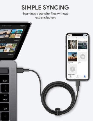 Kabel AUKEY CB-CL03 2m nylonowy MFi Power Delivery USB C Lightning szybki