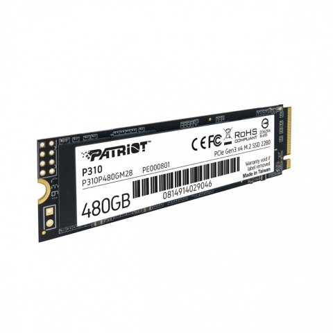 Dysk SSD Patriot P310 480GB M.2 2280 PCIe NVMe wydajny szybki