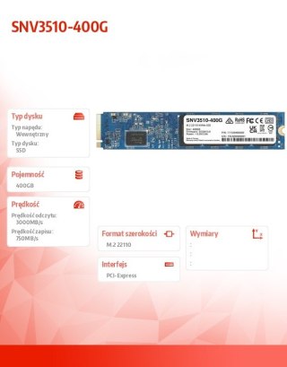 Dysk SSD SATA 400GB M2 22110 Synology SNV3510-400G wydajny