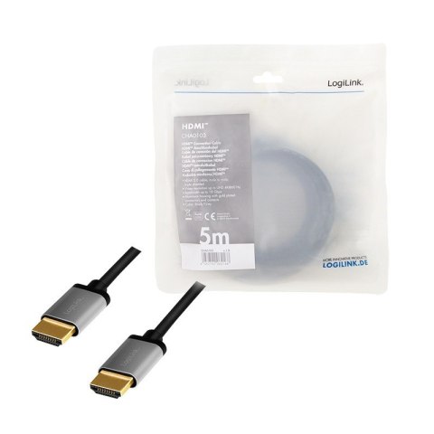 Kabel HDMI 4K 60Hz LogiLink aluminium 5m czarny
