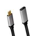 Kabel USB-C M/F 4K 60Hz aluminiowy 0.5m do wideo