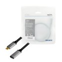 Kabel USB-C M/F 4K 60Hz aluminiowy 0.5m do wideo