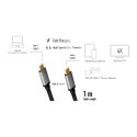 Kabel USB-C M/M 4K/60 Hz PD aluminiowy 1m do zasilania i wideo