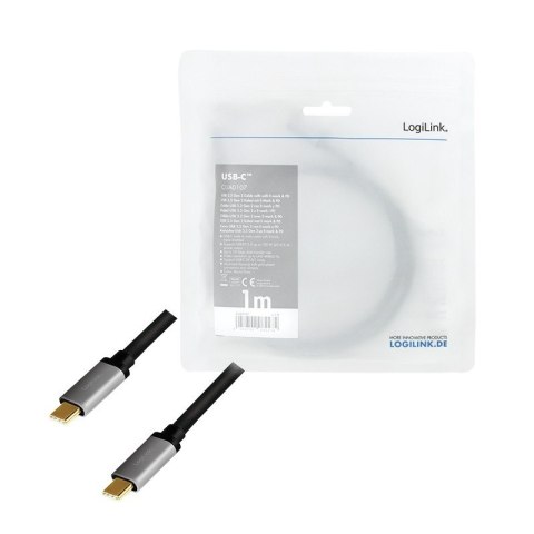 Kabel USB-C M/M 4K/60 Hz PD aluminiowy 1m do zasilania i wideo