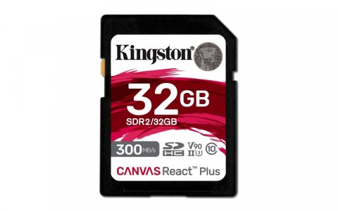 Karta pamięci SD Kingston 32GB Canvas React Plus 300/260 UHS-II U3 wydajna