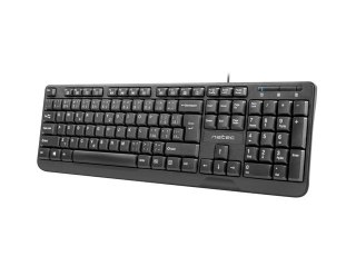 Klawiatura Natec Trout Slim USB czarna z ochroną IP44 1.8m