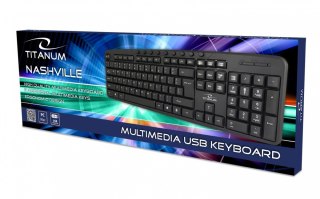 Klawiatura multimedialna USB Esperanza Nashville ergonomiczna przewodowa czarna