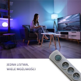 Listwa antyprzepięciowa Qoltec 6 gniazd 5m z włącznikiem Quick Switch