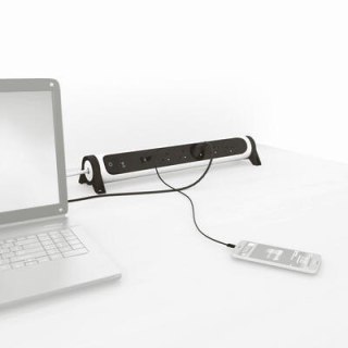 Przedłużacz Legrand 5x2PZ USB A C 1,5m biało-czarny przeciwprzepięciowy