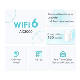 Router TP-LINK Deco X50 Mesh Wi-Fi 6 AX3000 z bezprzewodowym pokryciem