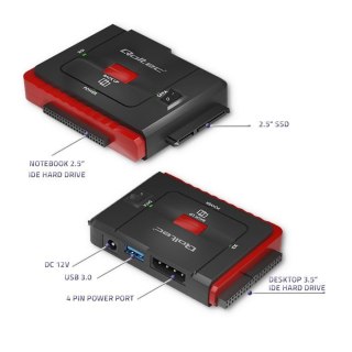 Adapter USB 3.0 Qoltec SATA IDE 2.5 3.5 szybki transfer PlugPlay